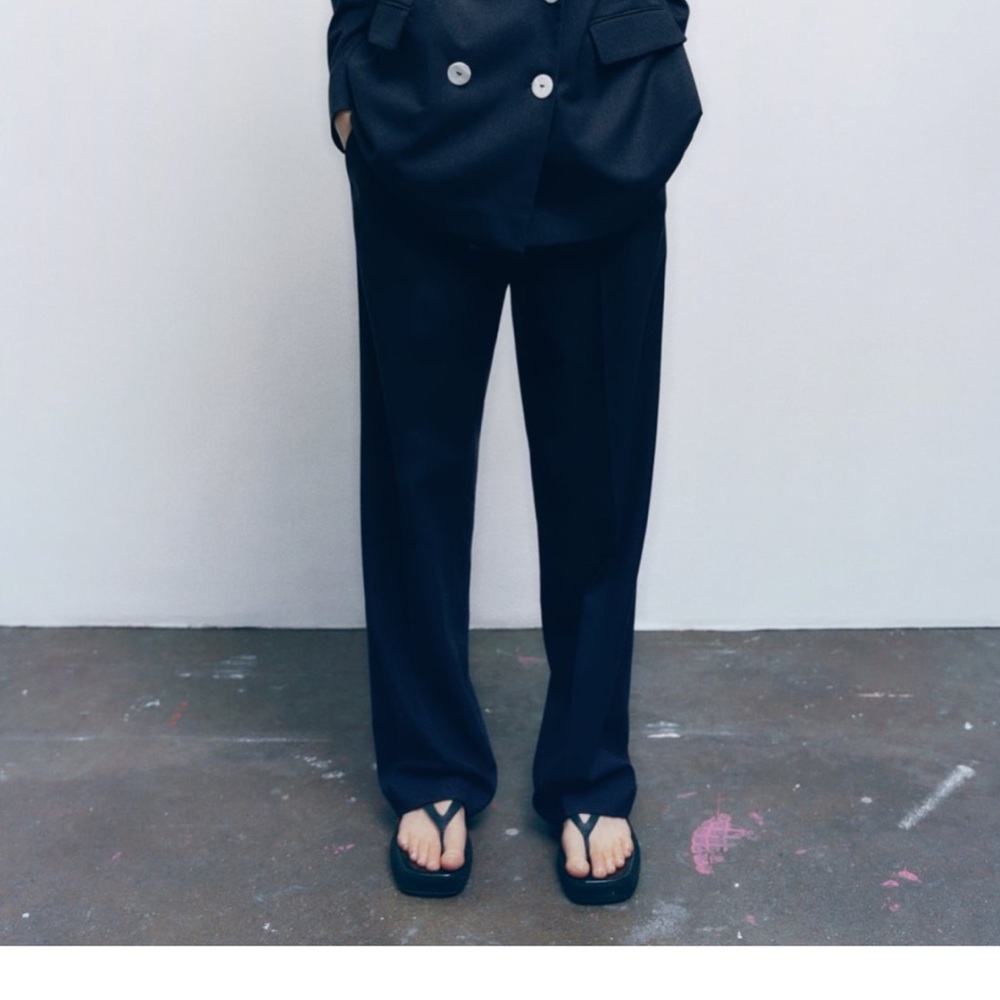 NWT Zara wide leg pants navy blue